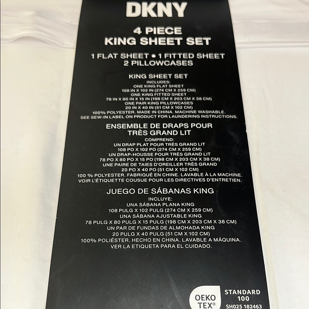 DKNY white King Sheet Set